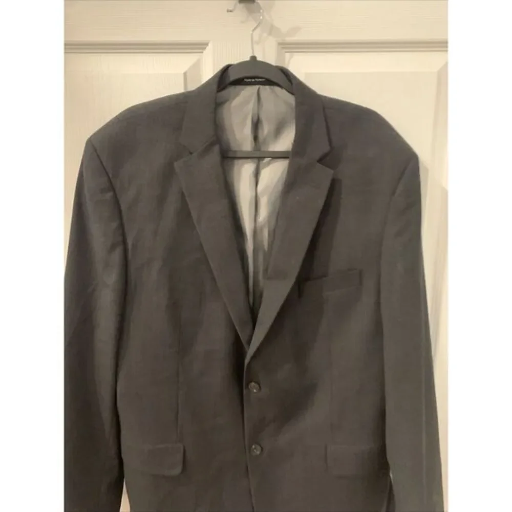 Men's size 46 Long Pronto Uomo Blazer‎ Black Wool Blend 2 Button Sport Coat